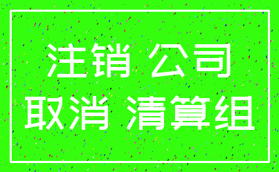注销 公司_取消 清算组