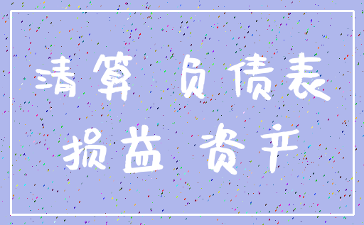 清算 负债表_损益 资产