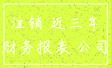 注销 近三年_财务报表 公司