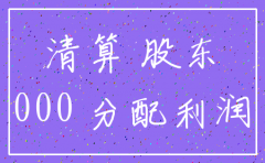 公司注销股东利润分配 分录
