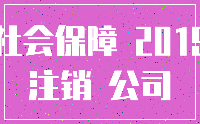 社会保障 2019_注销 公司