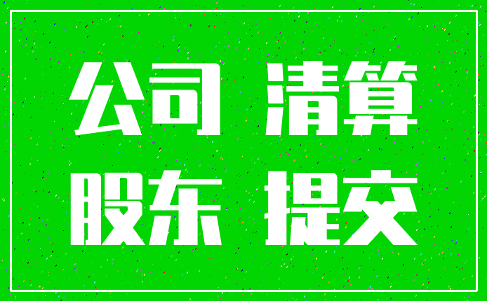 公司 清算_股东 提交