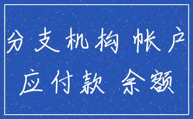 分支机构 帐户_应付款 余额