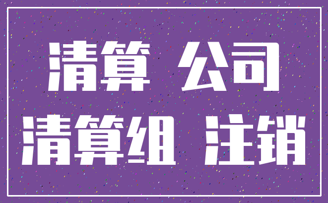 清算 公司_清算组 注销