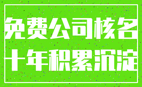 免费公司核名_十年积累沉淀