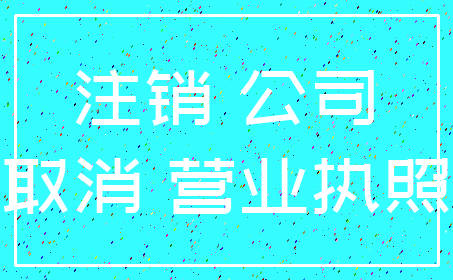 注销 公司_取消 营业执照