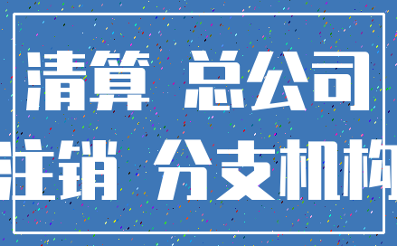 清算 总公司_注销 分支机构