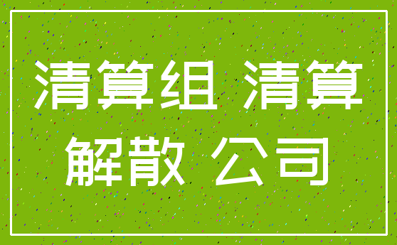 清算组 清算_解散 公司