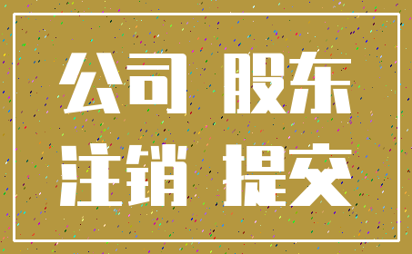 公司 股东_注销 提交