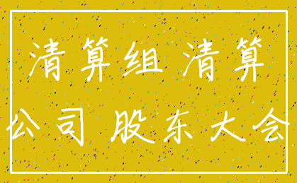 清算组 清算_公司 股东大会