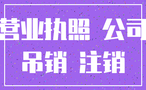 营业执照 公司_吊销 注销