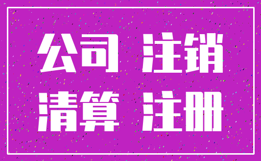 公司 注销_清算 注册