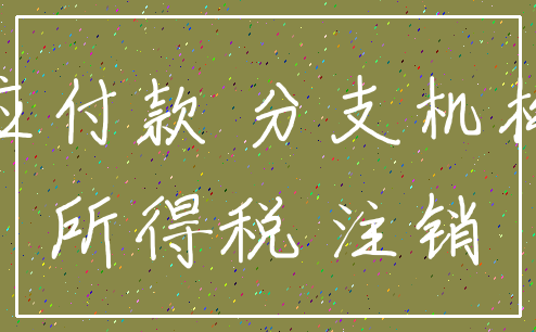 应付款 分支机构_所得税 注销