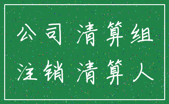 公司 清算组_注销 清算人