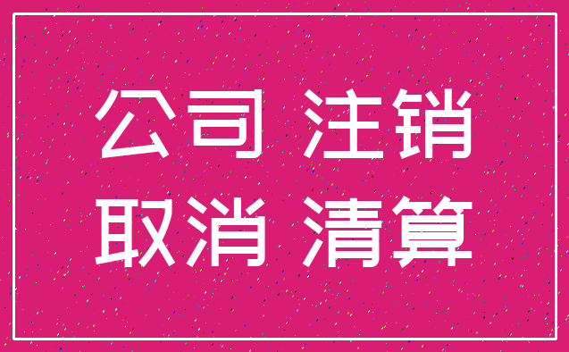 公司 注销_取消 清算