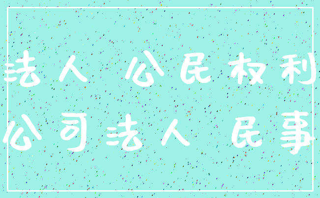 法人 公民权利_公司法人 民事
