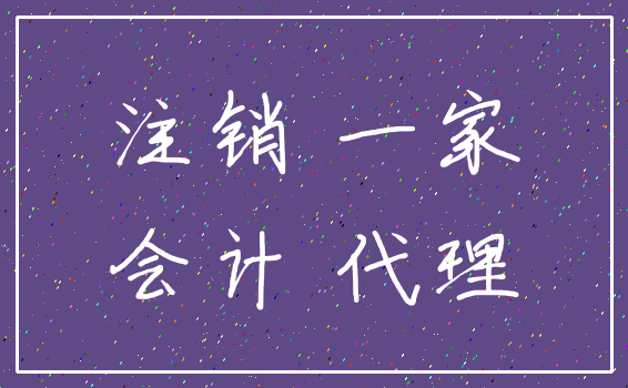 注销 一家_会计 代理