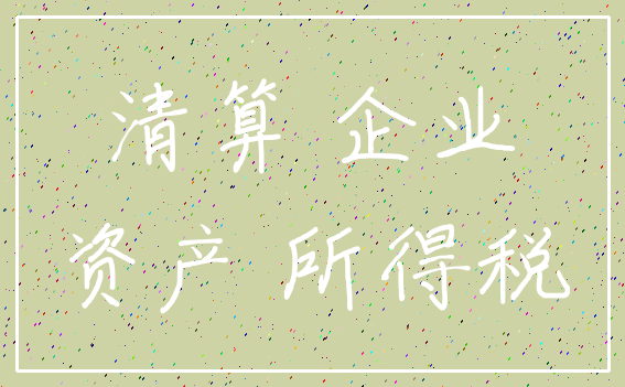 清算 企业_资产 所得税