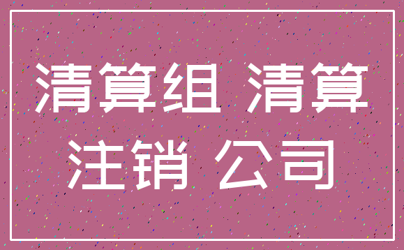 清算组 清算_注销 公司