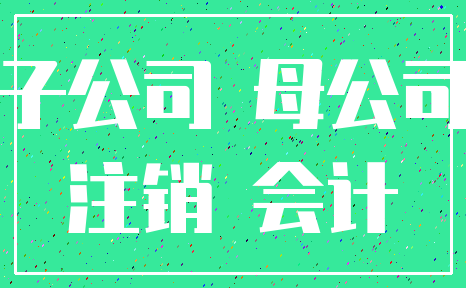 子公司 母公司_注销 会计