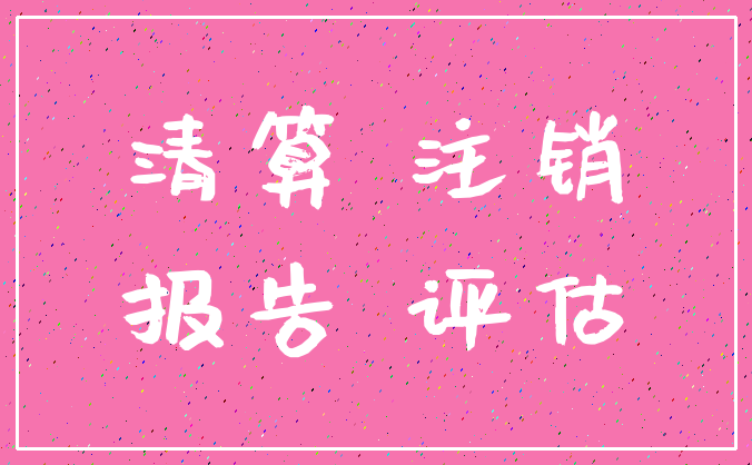 清算 注销_报告 评估