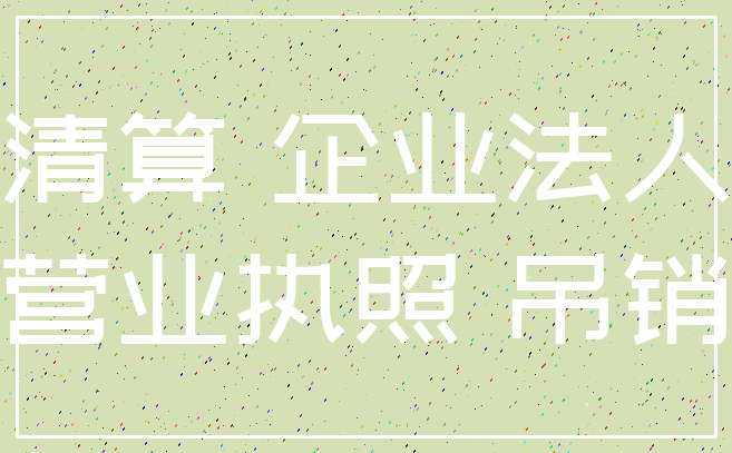 清算 企业法人_营业执照 吊销