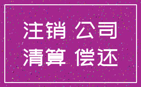 注销 公司_清算 偿还