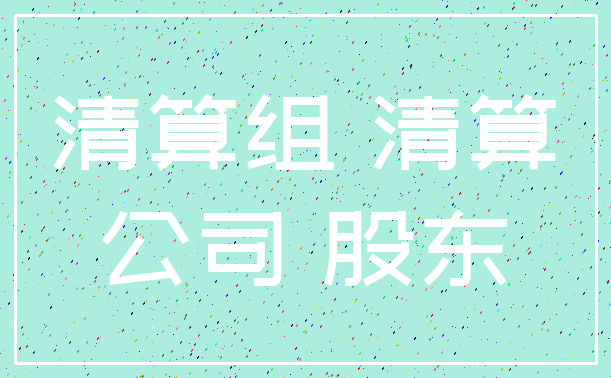 清算组 清算_公司 股东