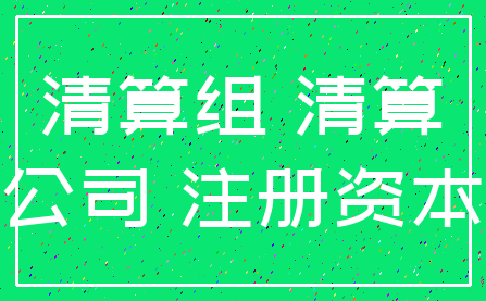 清算组 清算_公司 注册资本