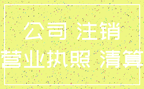 公司 注销_营业执照 清算