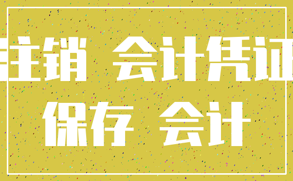 注销 会计凭证_保存 会计
