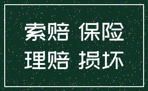 索赔 保险_理赔 损坏