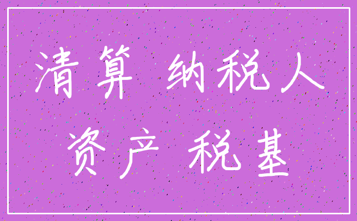 清算 纳税人_资产 税基