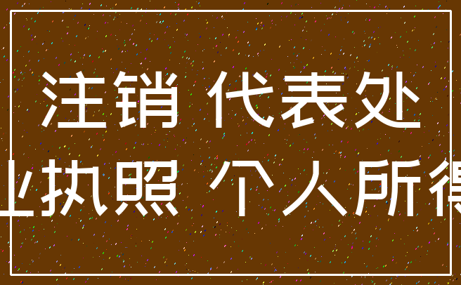 注销 代表处_营业执照 个人所得税