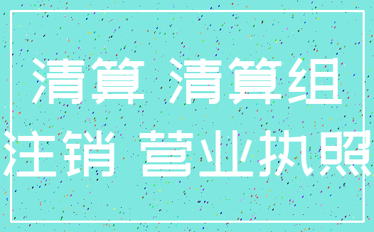 清算 清算组_注销 营业执照