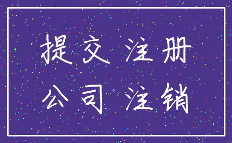 提交 注册_公司 注销