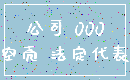 公司 000_空壳 法定代表