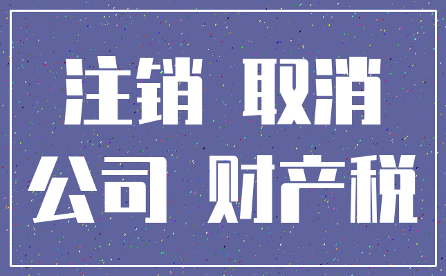 注销 取消_公司 财产税