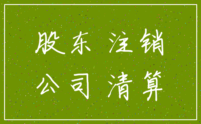 股东 注销_公司 清算