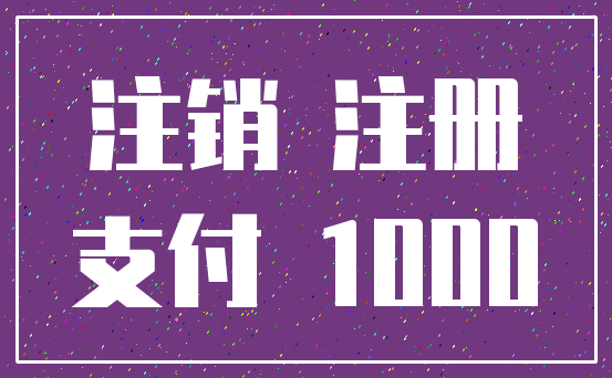注销 注册_支付 1000