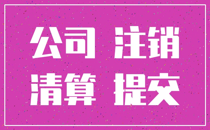 公司 注销_清算 提交