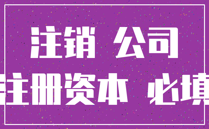 注销 公司_注册资本 必填