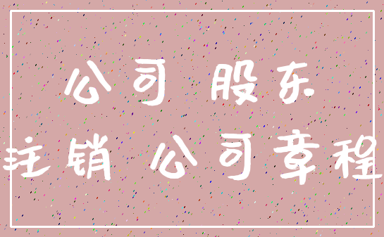 公司 股东_注销 公司章程