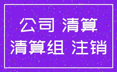 公司 清算_清算组 注销