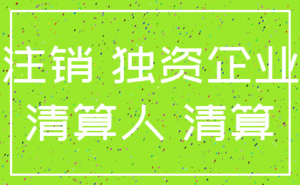 注销 独资企业_清算人 清算