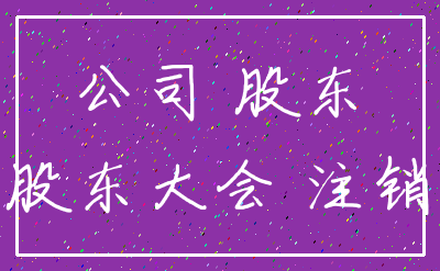 公司 股东_股东大会 注销