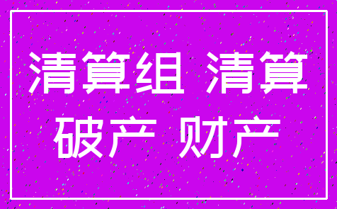 清算组 清算_破产 财产