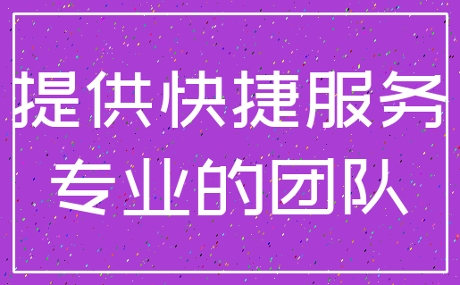 提供快捷服务_专业的团队