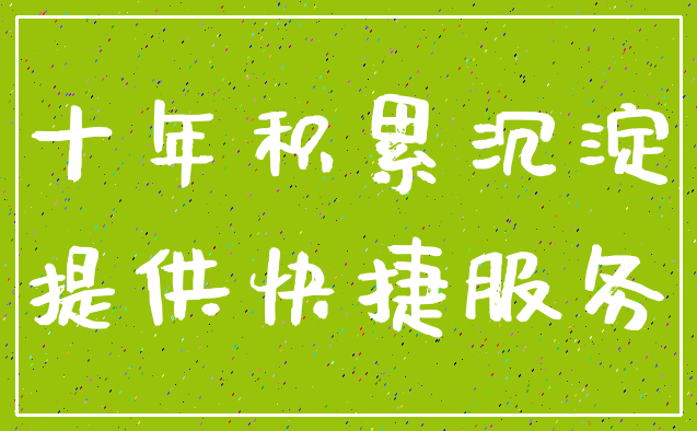 十年积累沉淀_提供快捷服务