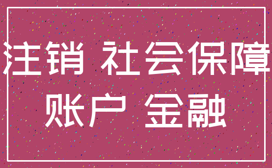 注销 社会保障_账户 金融